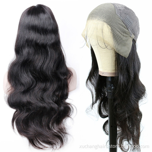 natural color black color frontal wigs pre-plucked baby hair transparent hd lace human hair wigs 360 full lace